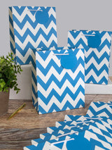 Next Hallmark Blue Zig-Zag Design Medium Gift Bags Set of 12- Buy online at McGrocer