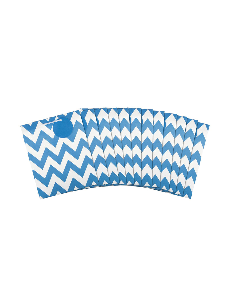 Hallmark blue zig-zag design medium gift bags set of 12, UK version