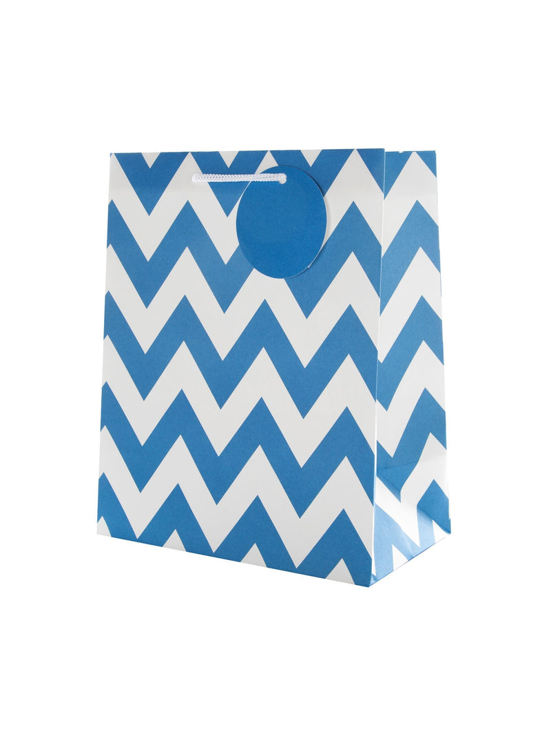 Hallmark blue zig-zag design medium gift bags set of 12, UK version