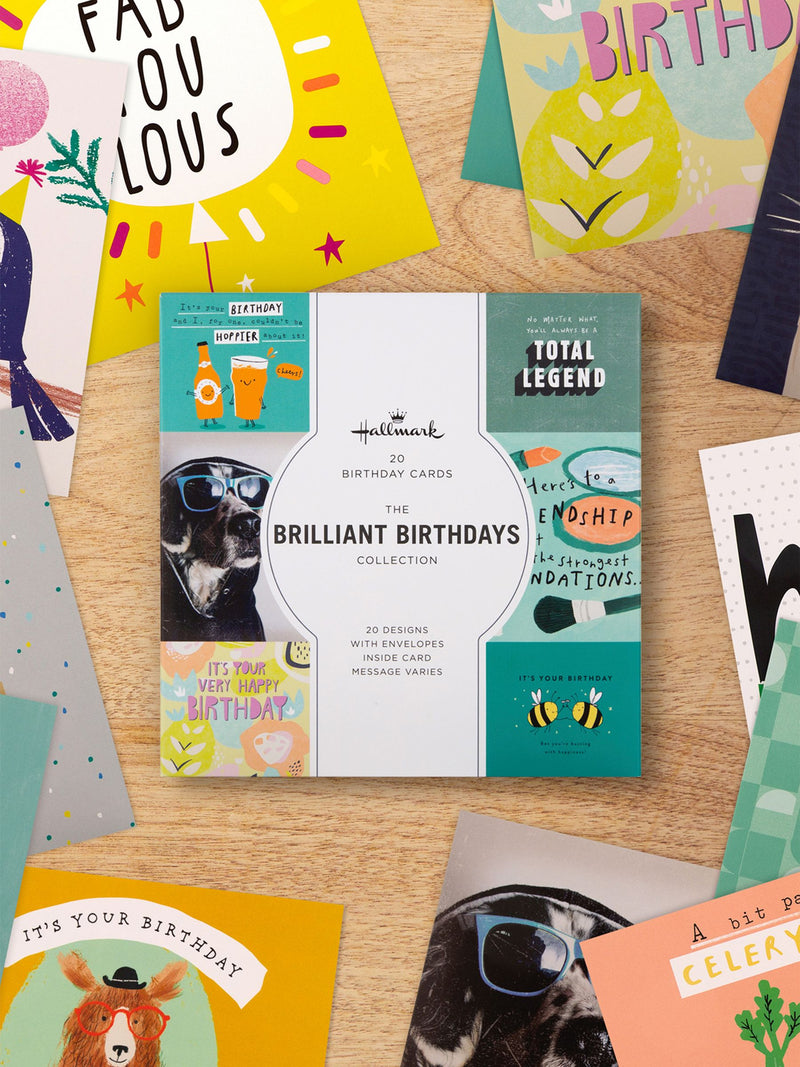 Hallmark Blue birthday cards 20 pack, UK version