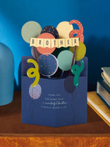 Next Hallmark Blue Birthday Card for Brother 3D Balloons Design- Buy online at McGrocer