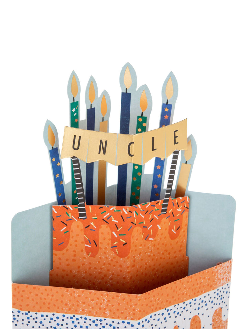 Hallmark Orange 3D Cake and Candles Birthday Card for Uncle, UK version