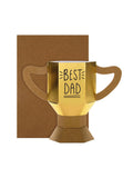 Hallmark gold birthday card with 3D Best Dad trophy, UK version