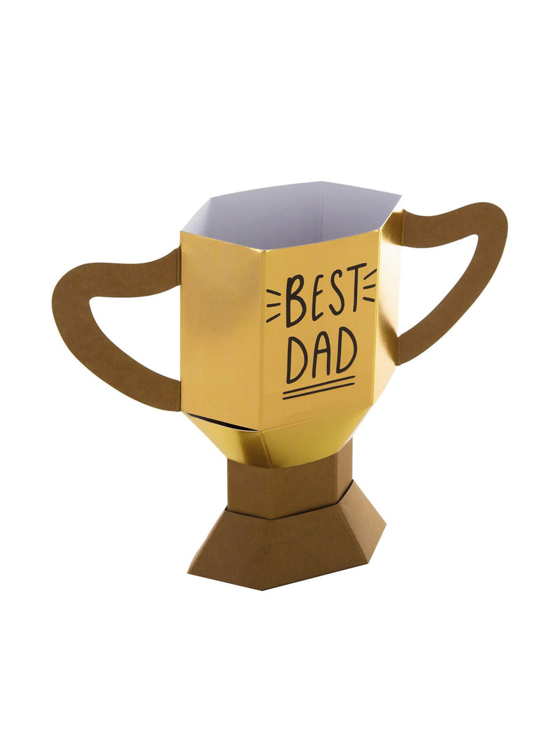 Hallmark gold birthday card with 3D Best Dad trophy, UK version
