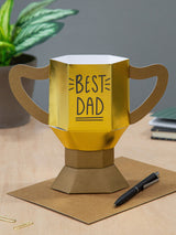 Next Hallmark Gold Birthday Card for Dad 3D Best Dad Trophy Design Greeting Card- Buy online at McGrocer