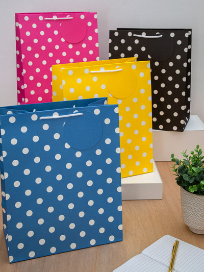Hallmark Lot de 4 grands sacs cadeaux motifs pois