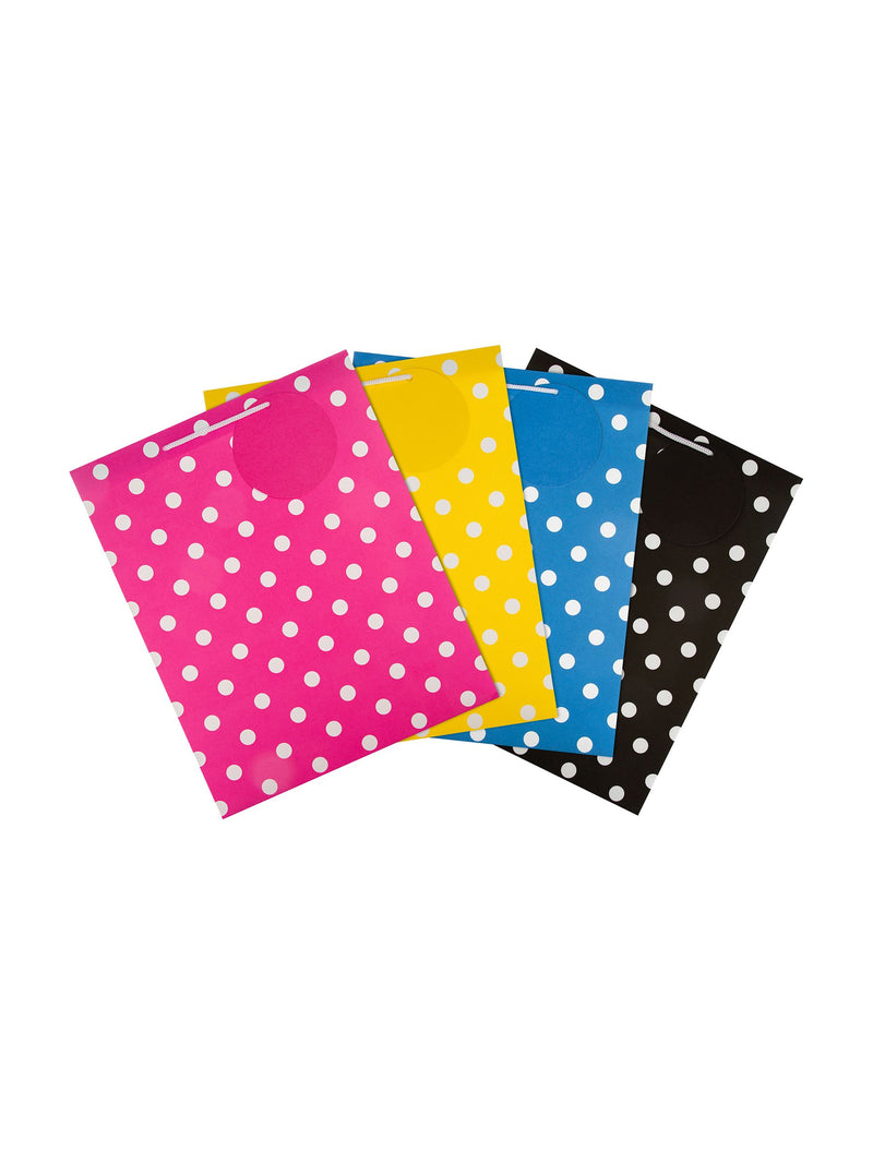 Hallmark set of 4 large polka dot gift bags, UK version