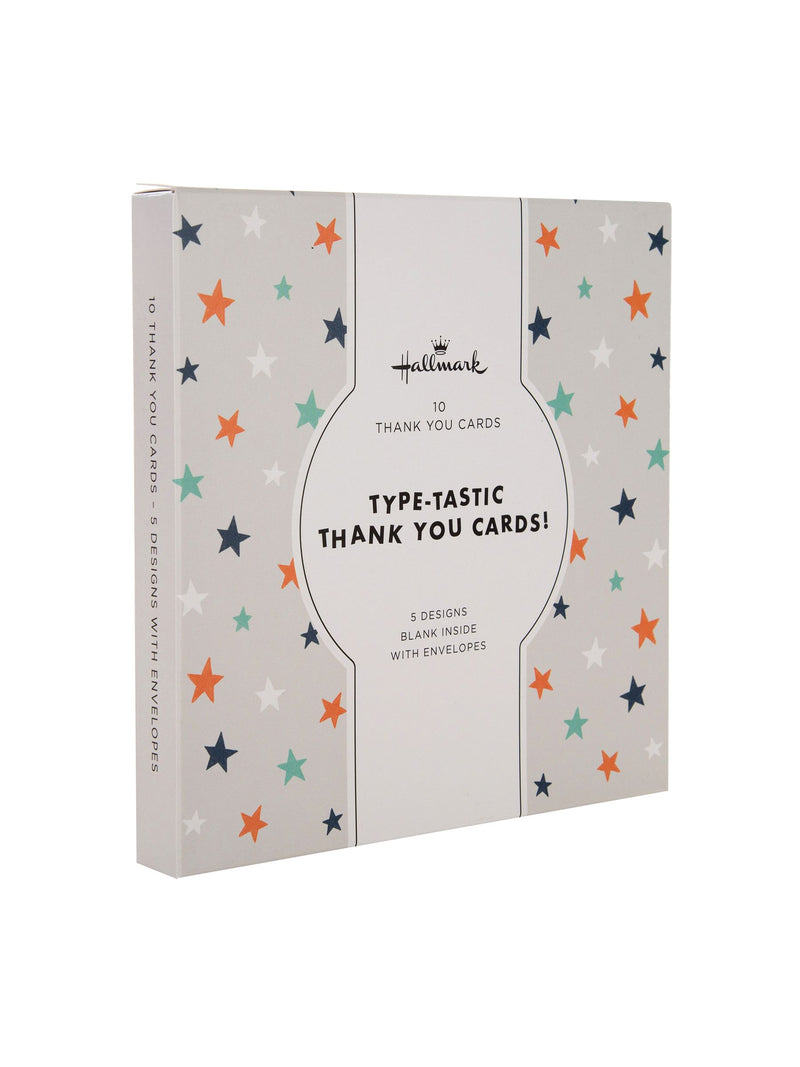 Hallmark grey thank you cards 10 pack 5 designs, UK version