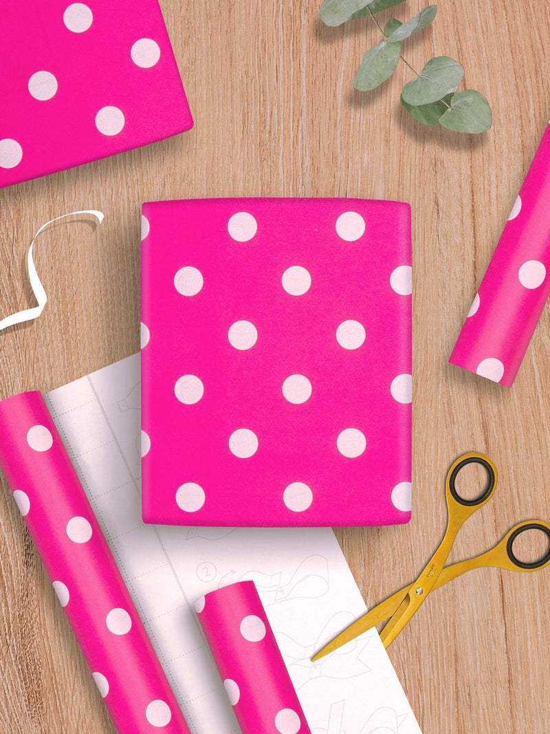 Hallmark pink polka dot wrapping paper pack of 3 rolls, UK version