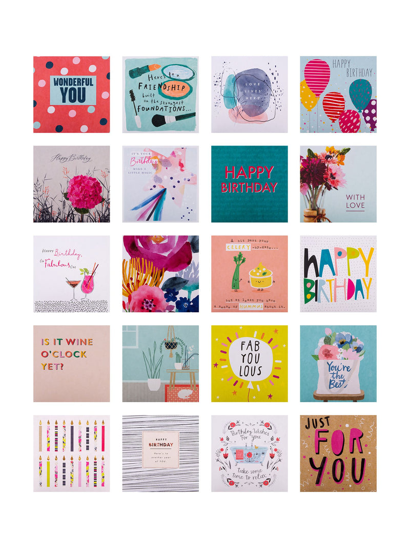 Hallmark birthday and blank cards 20 pack, UK version