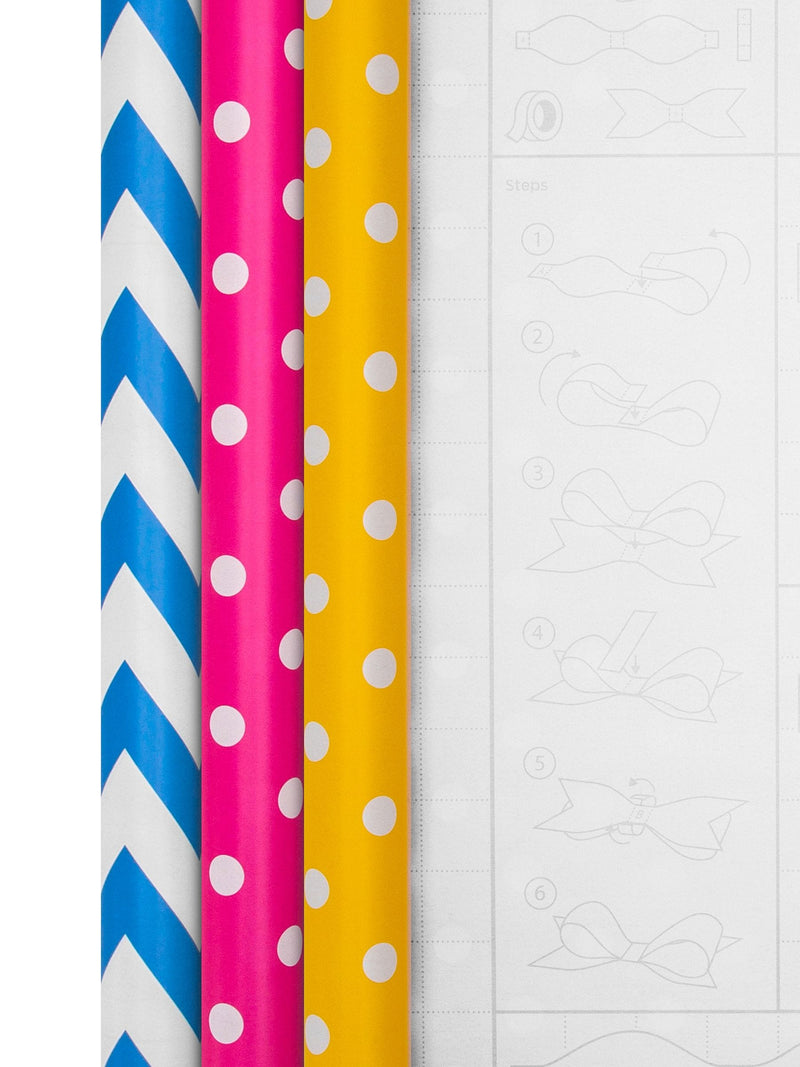 Hallmark spots and stripes wrapping paper 3 rolls x 2m, UK version