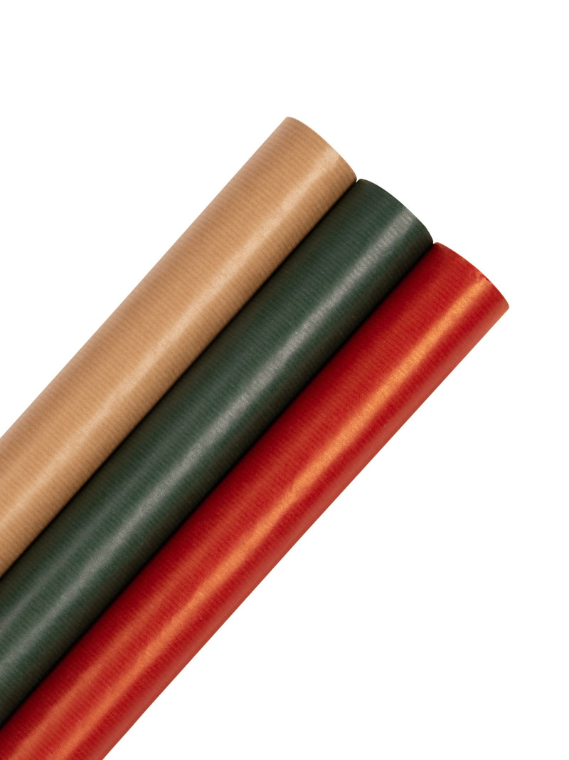 Hallmark Kraft wrapping paper in 3 colours 3m x 70cm, UK version