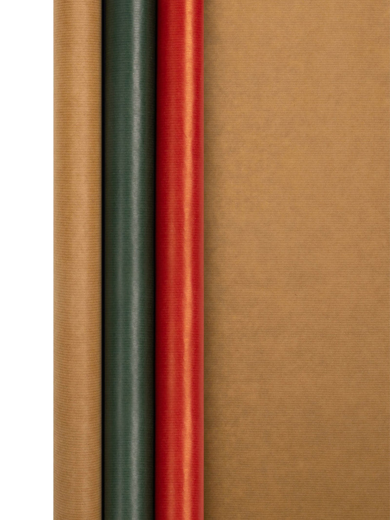 Hallmark Kraft wrapping paper in 3 colours 3m x 70cm, UK version