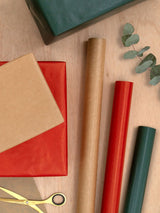 Next Hallmark Kraft Wrapping Paper Pack of 3 in Red, Green, Brown - 3m x 70cm per Roll- Buy online at McGrocer