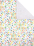 Hallmark White Birthday Wrapping Paper Pack of 3, UK version