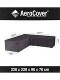 Garden lounge cover L-shape Aerocover 220x220x70 cm, UK version