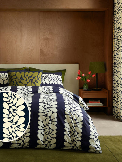 Next Orla Kiely Space Blue Sycamore Stripe 200 Thread Count Duvet Cover and Pillowcase Set- Buy online at McGrocer