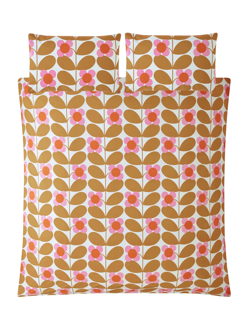 Orla Kiely Saffron Stem Bloom duvet cover set, imported from the UK