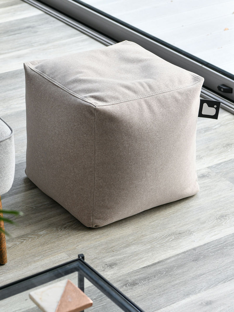 Extreme Lounging brushed faux suede cube bean bag, UK version
