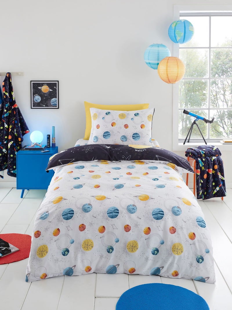 Bedlam glow in the dark space duvet cover set - British product