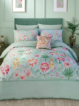 Soiree Green Tropical Leopard 500 Thread Count Duvet Cover Set