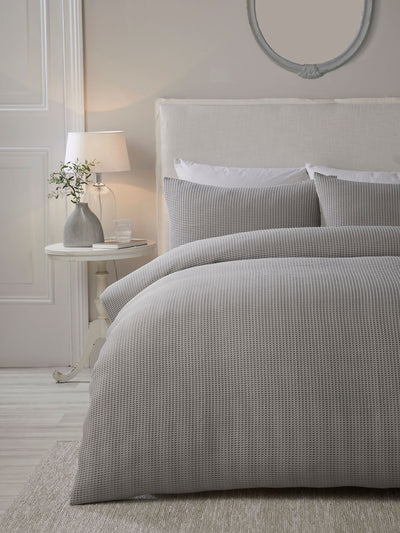 Next Serene Lindly Silver Textured Duvet Cover Set- Buy online at McGrocer