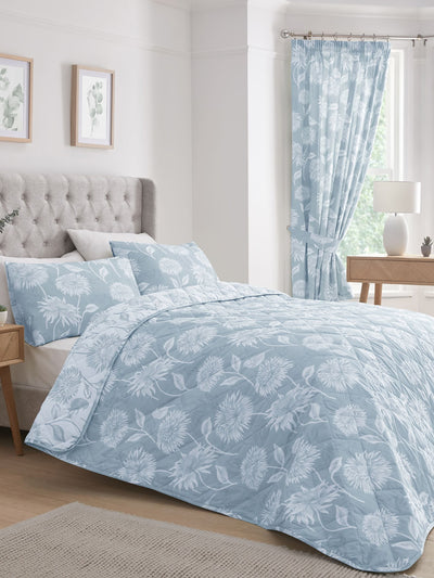 Next Dreams & Drapes Blue Chrysanthemum Reversible Bedspread 200cm x 230cm- Buy online at McGrocer