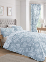 Next Dreams & Drapes Blue Chrysanthemum Reversible Bedspread 200cm x 230cm- Buy online at McGrocer