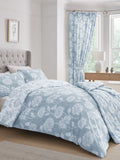 Dreams & Drapes blue chrysanthemum reversible bedspread - British product