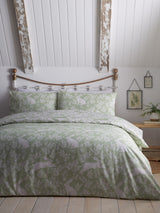 Dreams & Drapes Green Spring Rabbits Reversible Duvet Cover Set