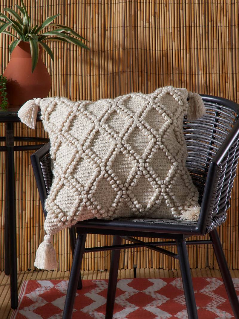 Drift Home natural Alda outdoor cushion 43cm, imported from the UK
