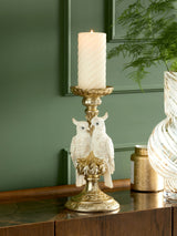Next Gold Cockatoo Pillar Candle Holder Height 31.5cm Diameter 14.5cm- Buy online at McGrocer