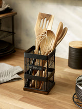Next Bronx Black Metal Utensil Holder 17cm- Buy online at McGrocer