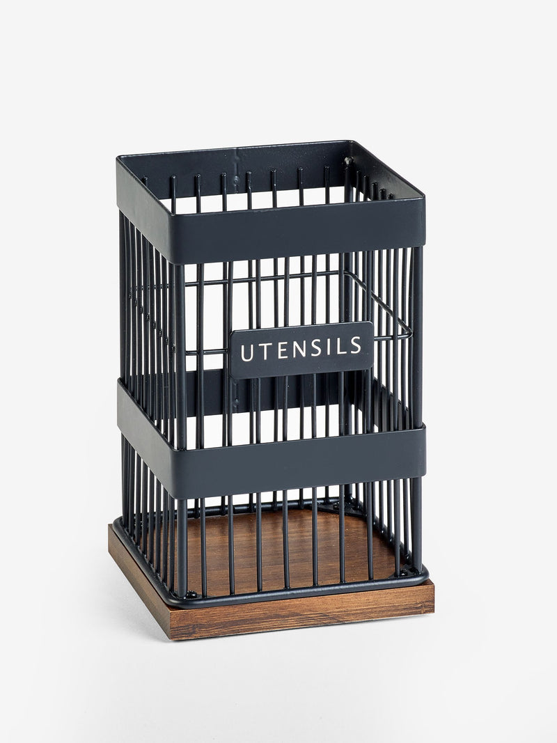 Bronx black utensil holder 17cm - British product