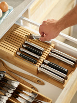 Next Joseph Joseph Bamboo Wood Large 2-Tier In-Drawer Knife Organiser- Buy online at McGrocer