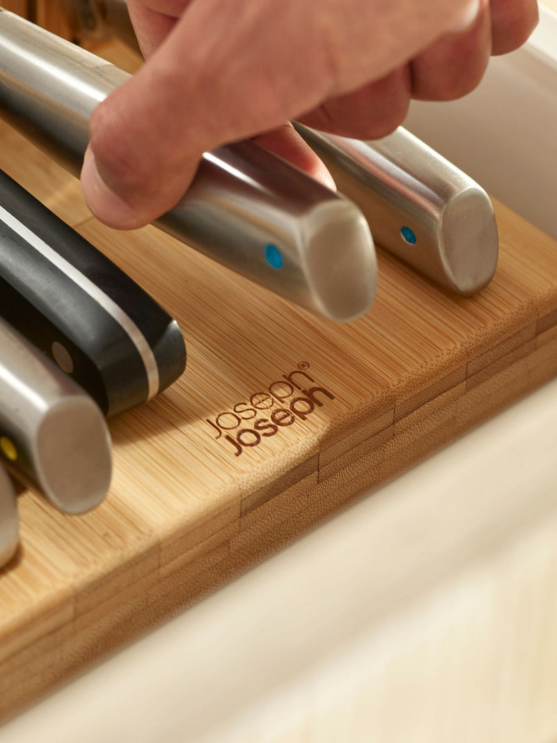 Joseph Joseph bamboo wood large knife organiser, UK version