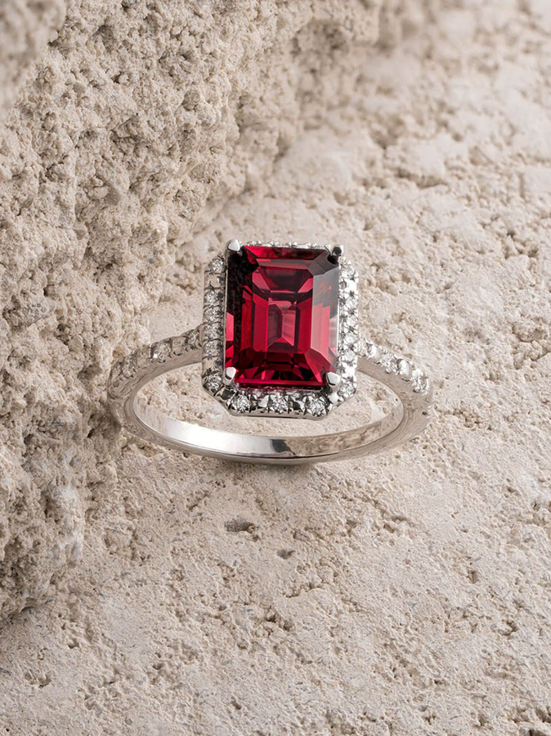 The Diamond Store Ruby Astra 2ct lab diamond halo ring (British brand)