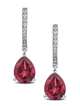 Next The Diamond Store Red Astra 6.80ct Lab Ruby and Diamond Drop Pear Earrings- Buy online at McGrocer