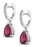 The Diamond Store Red Astra lab ruby diamond drop earrings - British product
