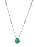 The Diamond Store green 3.5ct lab diamond and emerald pear cut necklace (British brand)