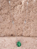 The Diamond Store green 3.5ct lab diamond and emerald pear cut necklace (British brand)