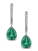 Next The Diamond Store Astra 4.60ct Emerald and Diamond Pear Drop Earrings- Buy online at McGrocer