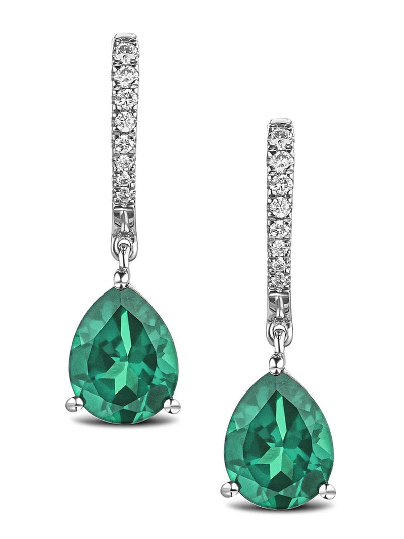 The Diamond Store Astra 4.60ct emerald and diamond pear earrings (British brand)