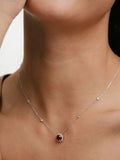 The Diamond Store red lab ruby diamond halo necklace 3.60ct (British brand)