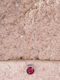 The Diamond Store red lab ruby diamond halo necklace 3.60ct (British brand)