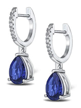 Next The Diamond Store Blue Astra Lab Sapphire and Diamond Pear Earrings 6.50ct- Buy online at McGrocer