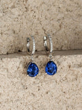 The Diamond Store lab sapphire diamond pear earrings 6.50ct (British brand)