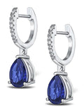 The Diamond Store lab sapphire diamond pear earrings 6.50ct (British brand)