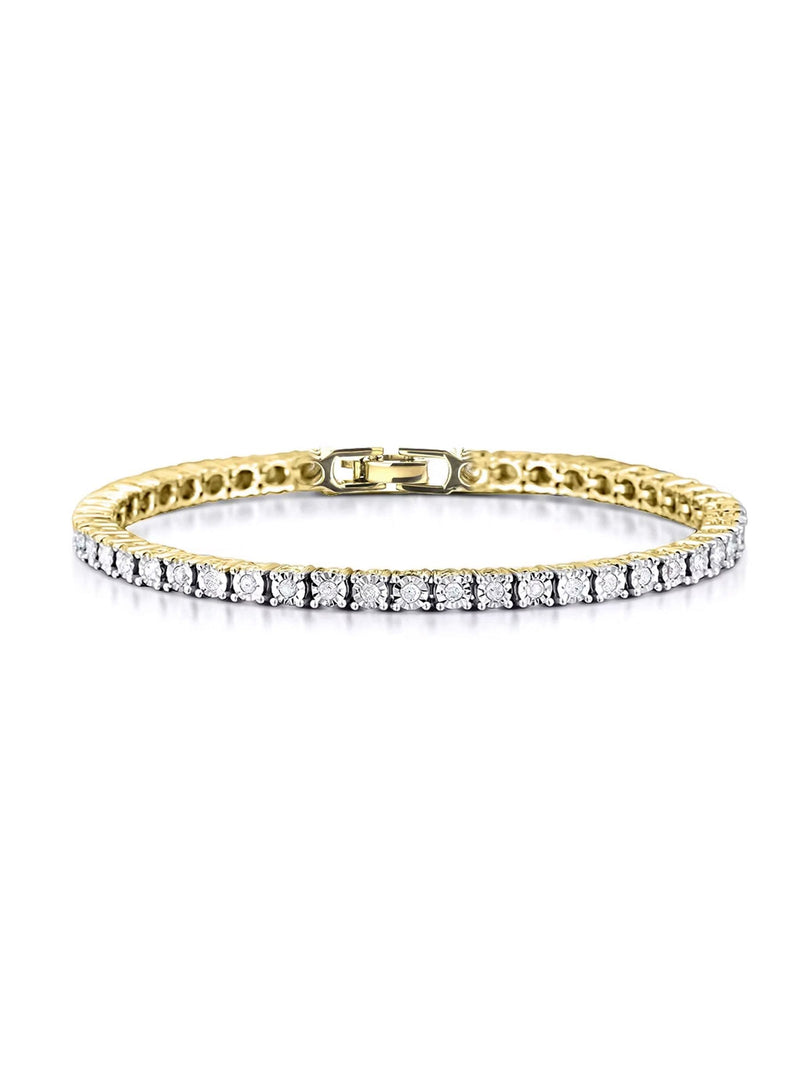 The Diamond Store white diamond set 1.00ct tennis bracelet (British brand)