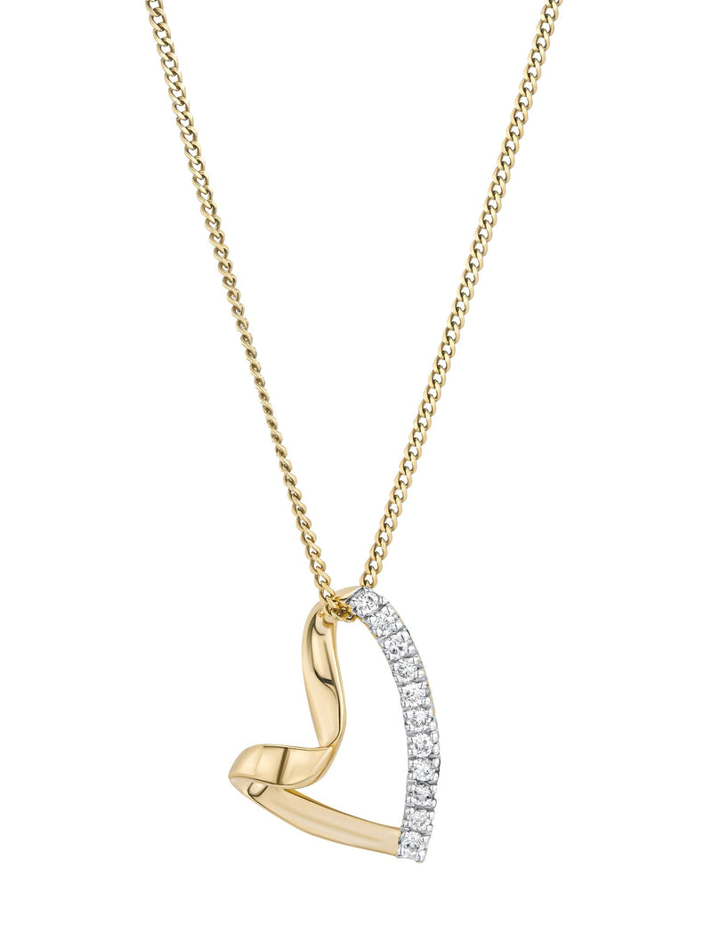 The Diamond Store white lab diamond heart pendant 0.10ct H/SI (British brand)